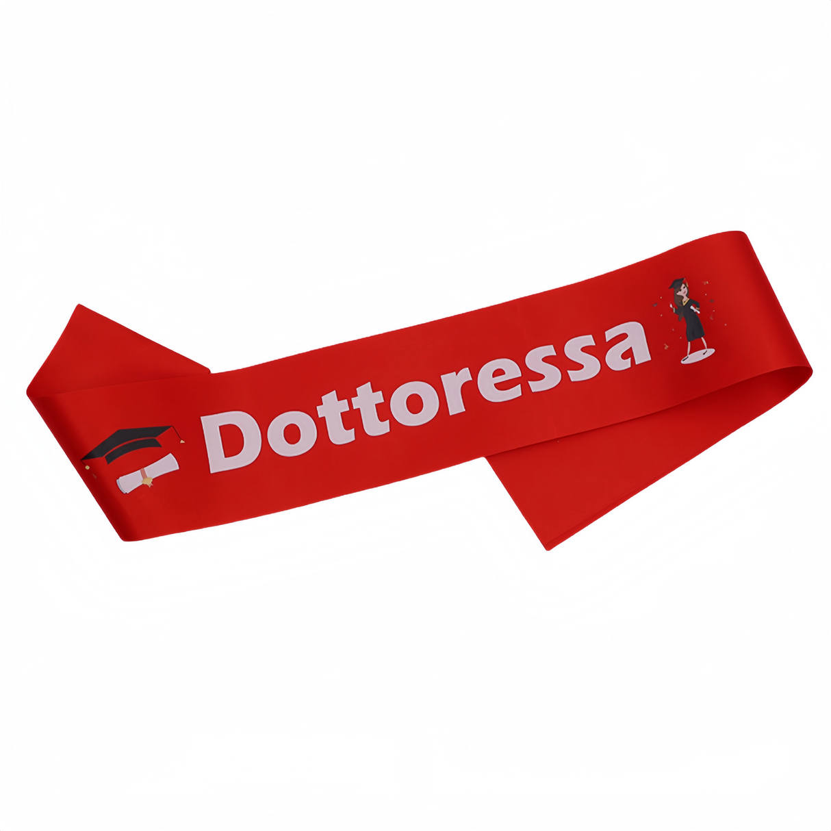 Fascia Laurea Dottoressa Dottore Rossa Sciarpa Elegante per Festa di Laurea