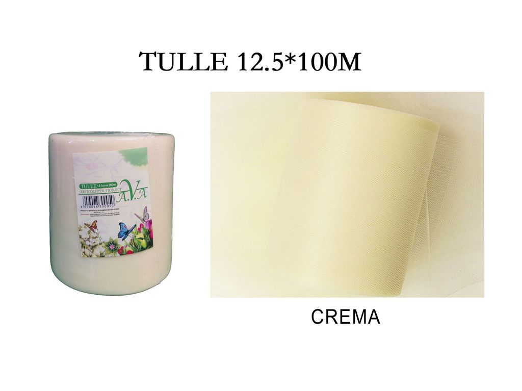 BOBINA ROTOLO TULLE VELO 12.5 cm x 100 m DECORAZIONE BOMBONIERE RUNNER