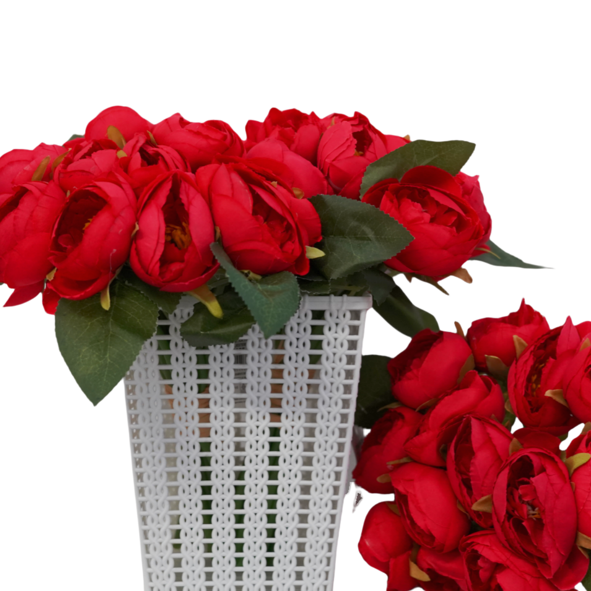 1 mazzo di fiore artificiale 19 teste di seta fiori finti per la decorazione colore Rosso