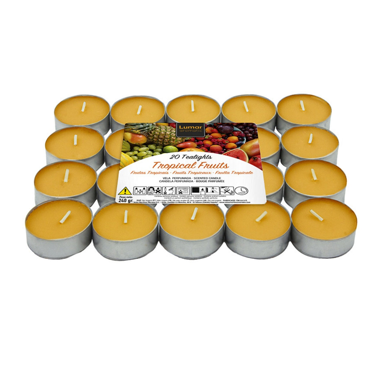 Confezione da 20 tealights Frutti Tropicali Candele Profumate