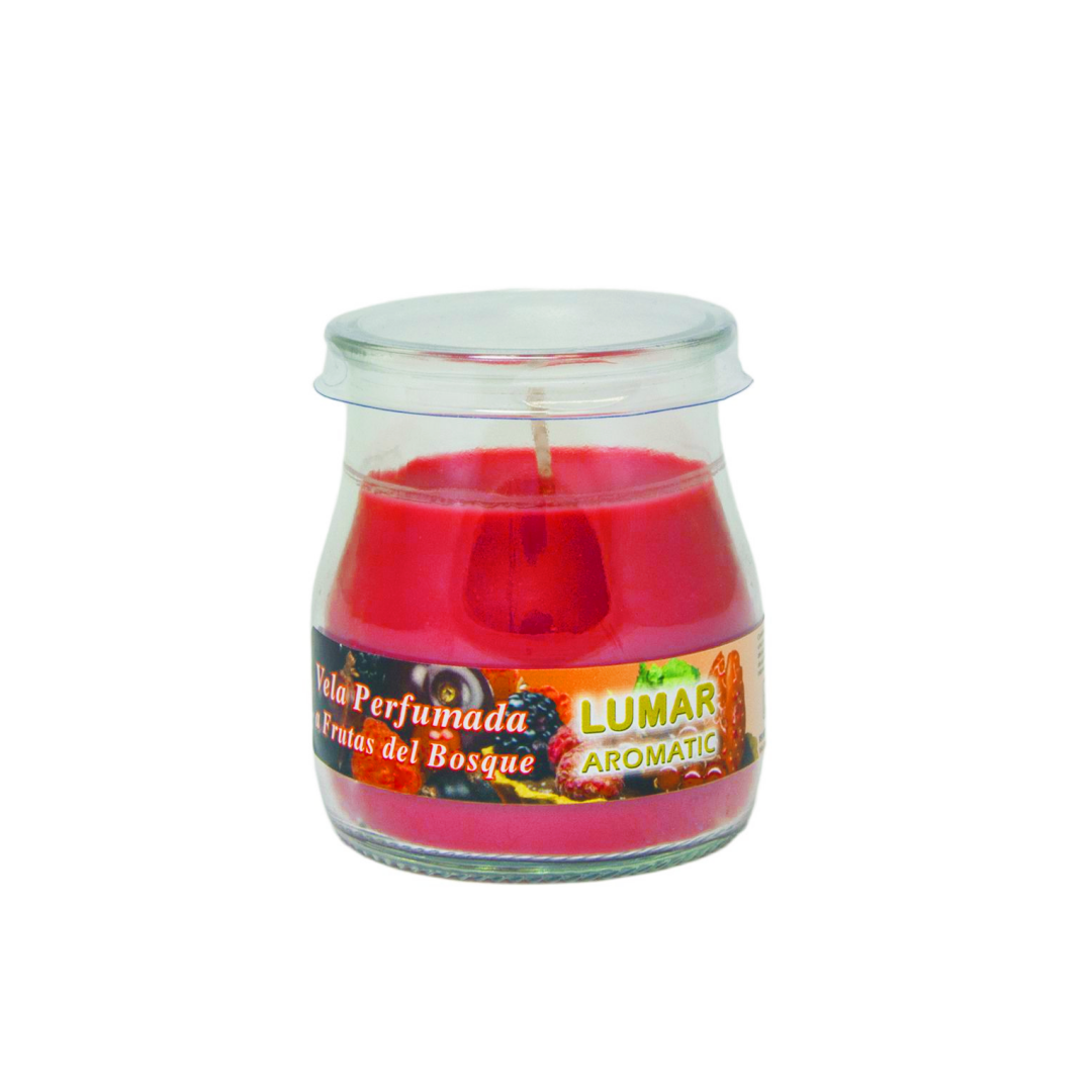 Candela profumata in vasetto vetro forma yogurt 100g (Frutti di bosco)