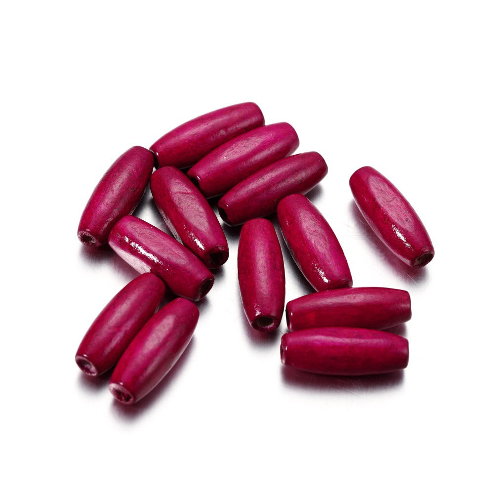 20 PERLINE DI LEGNO OVALI COLORATO DI ACERO