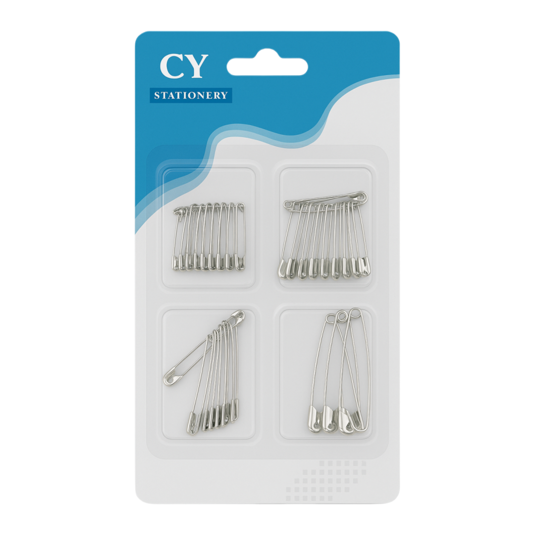 Set di Spille da Balia in Acciaio - 4 Misure Assortite