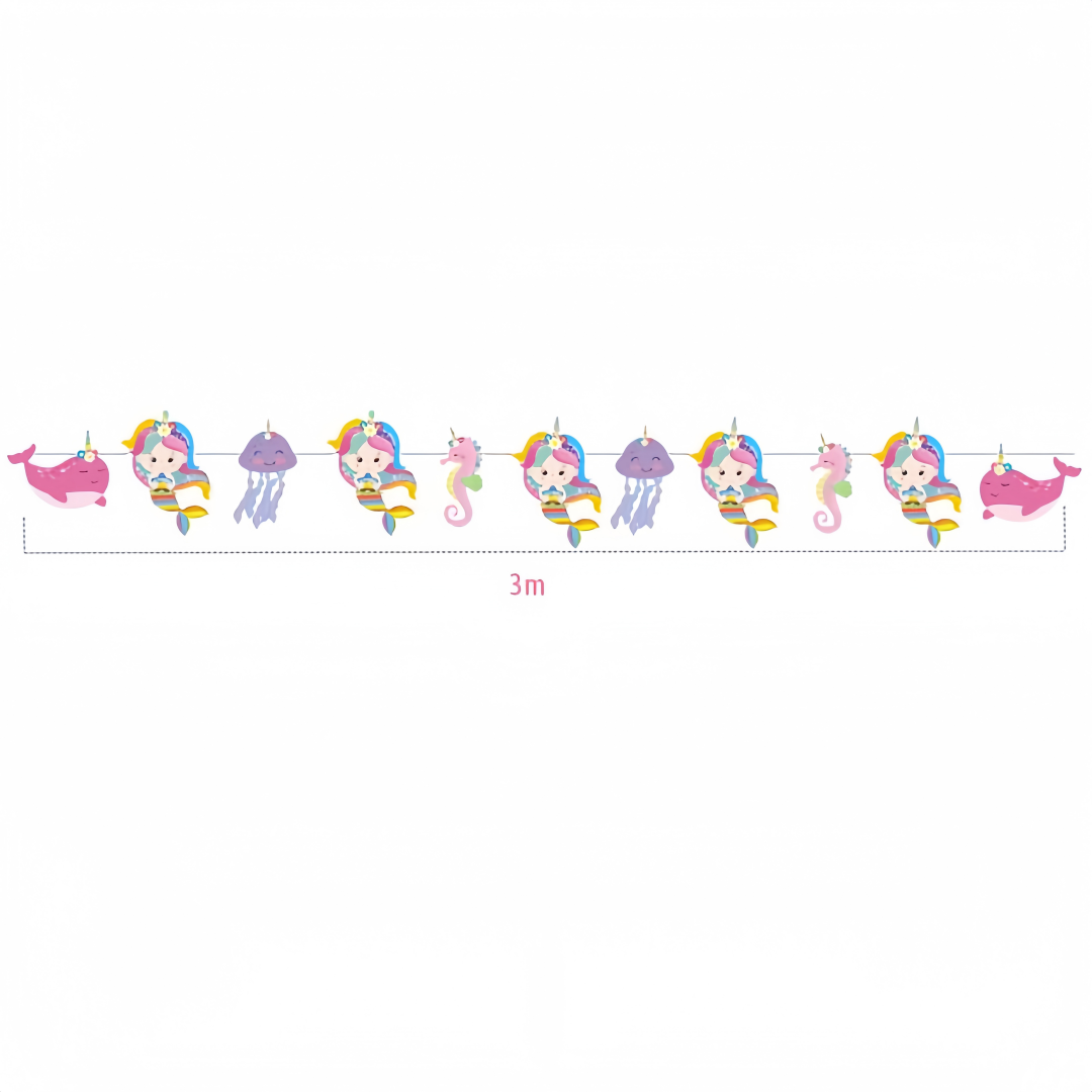 3 metri Ghirlanda Striscia Decorativo Oceano Sirena Cavalluccio marino Stella marina Delfino