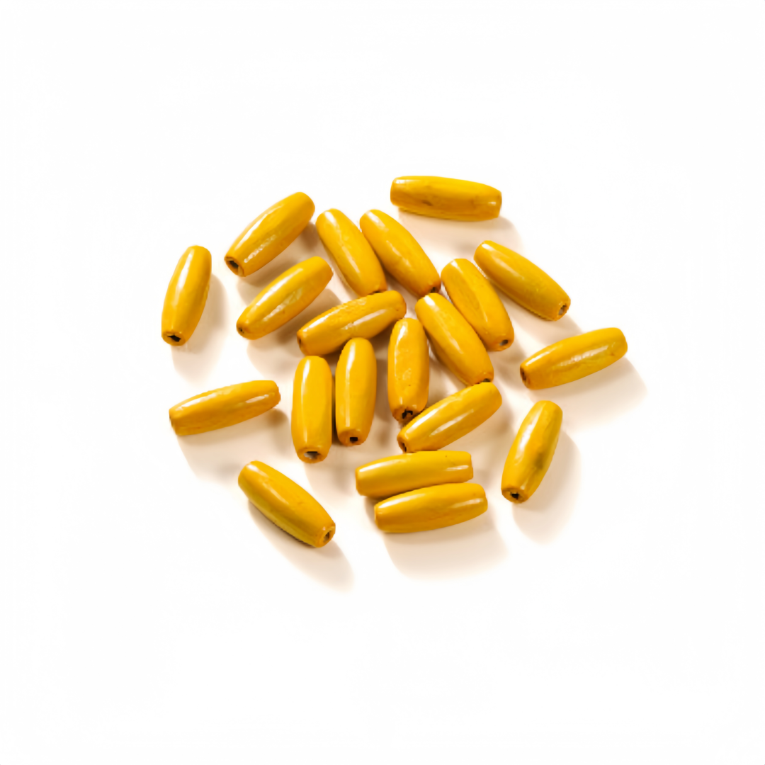 20 PERLINE DI LEGNO OVALI COLORATO DI ACERO