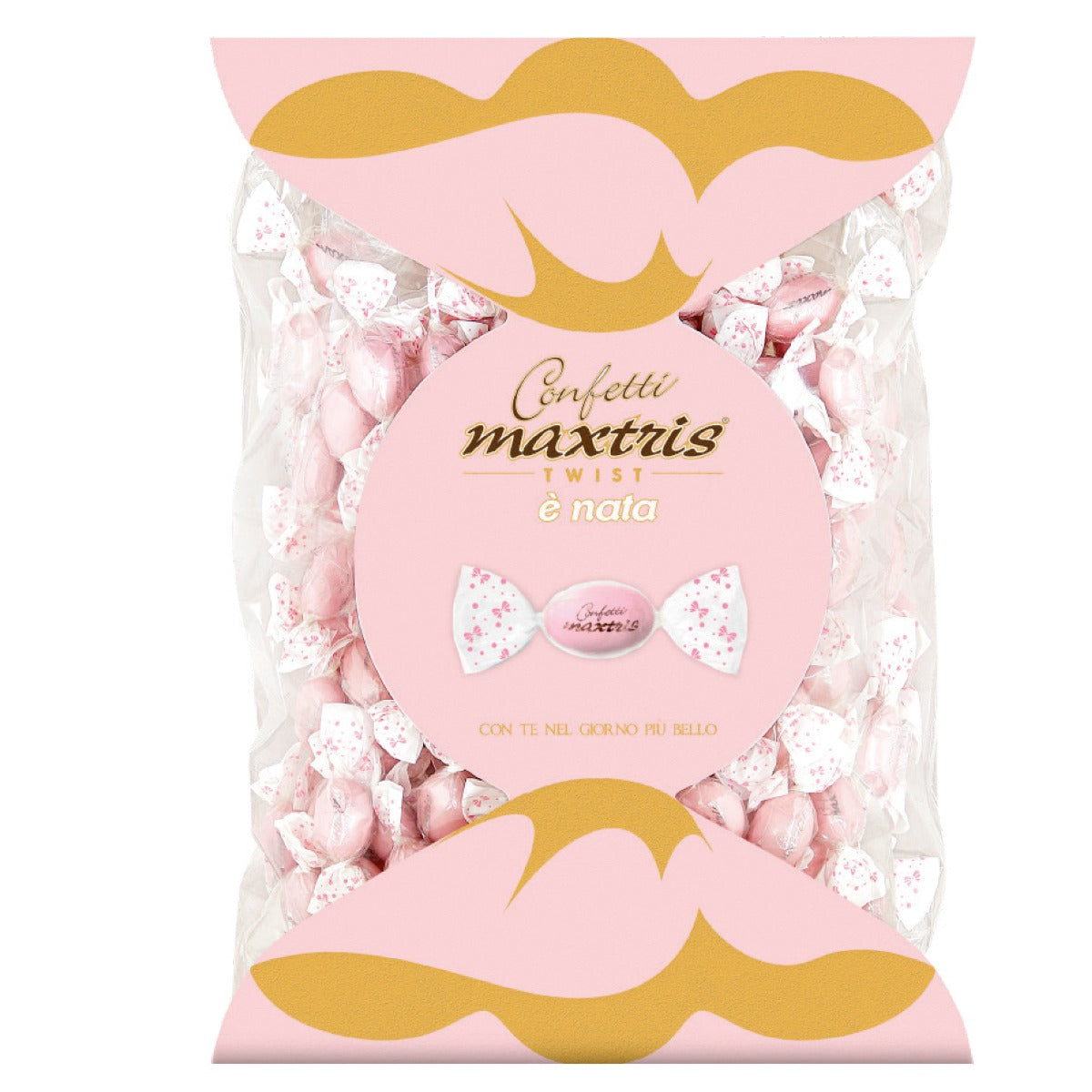 Confetti Maxtris twist bag cioccomandorla INCARTATO ROSA 1 KG