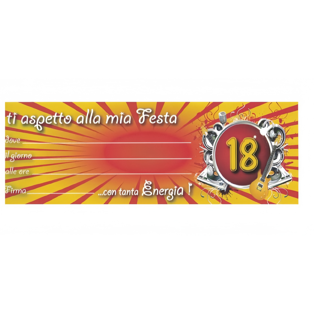 Blocco da 10 Assegni Inviti di compleanno 18 anni
