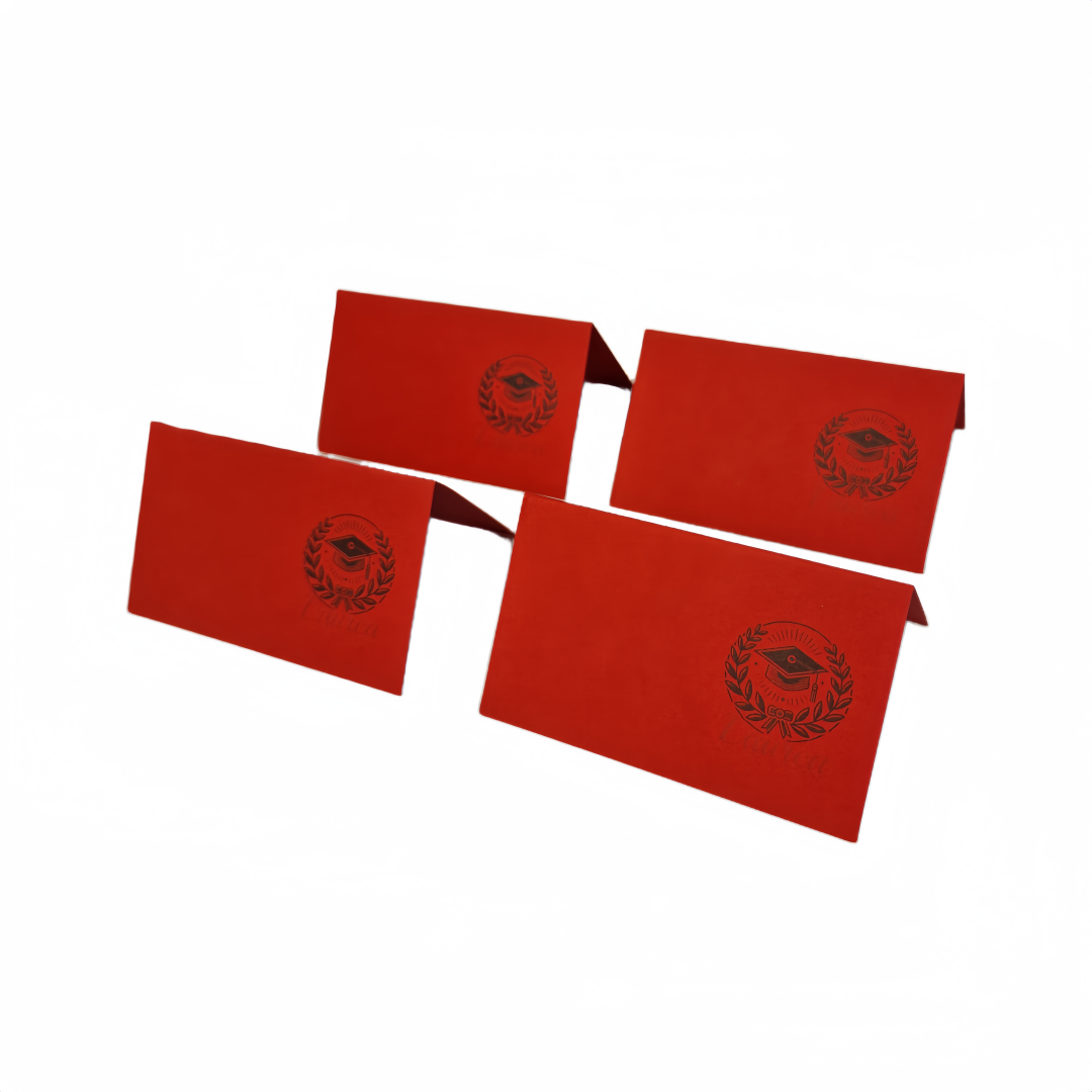 Confezione da 50 Pezzi Segnaposto in Cartoncino Rosso per Occasioni Speciali Laurea