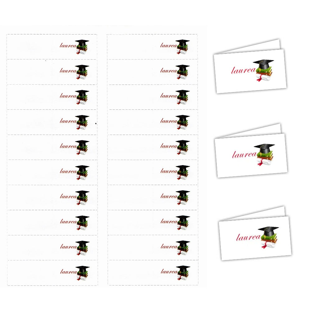 20 Pezzi bigliettini Personalizzati bomboniere Laurea Berretto