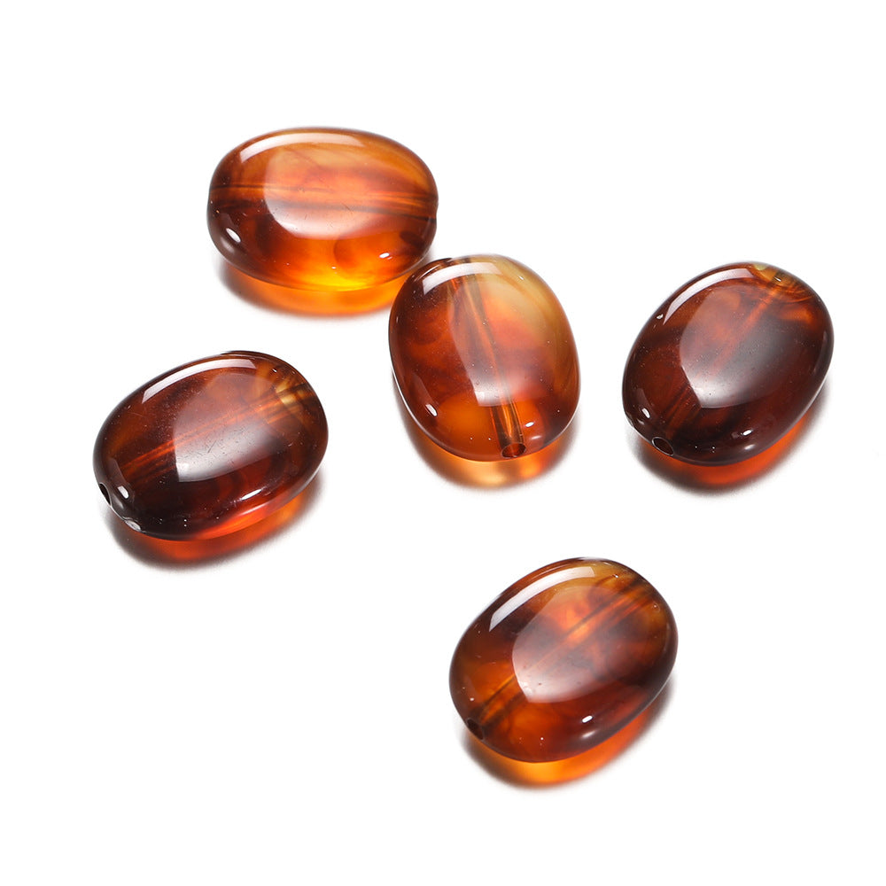 10 PEZZI PERLE ACRILICHE FORMA PIETRA LUCCIDO 15*19mm Fai da Te Braccialetti, Collane, Bigiotteria