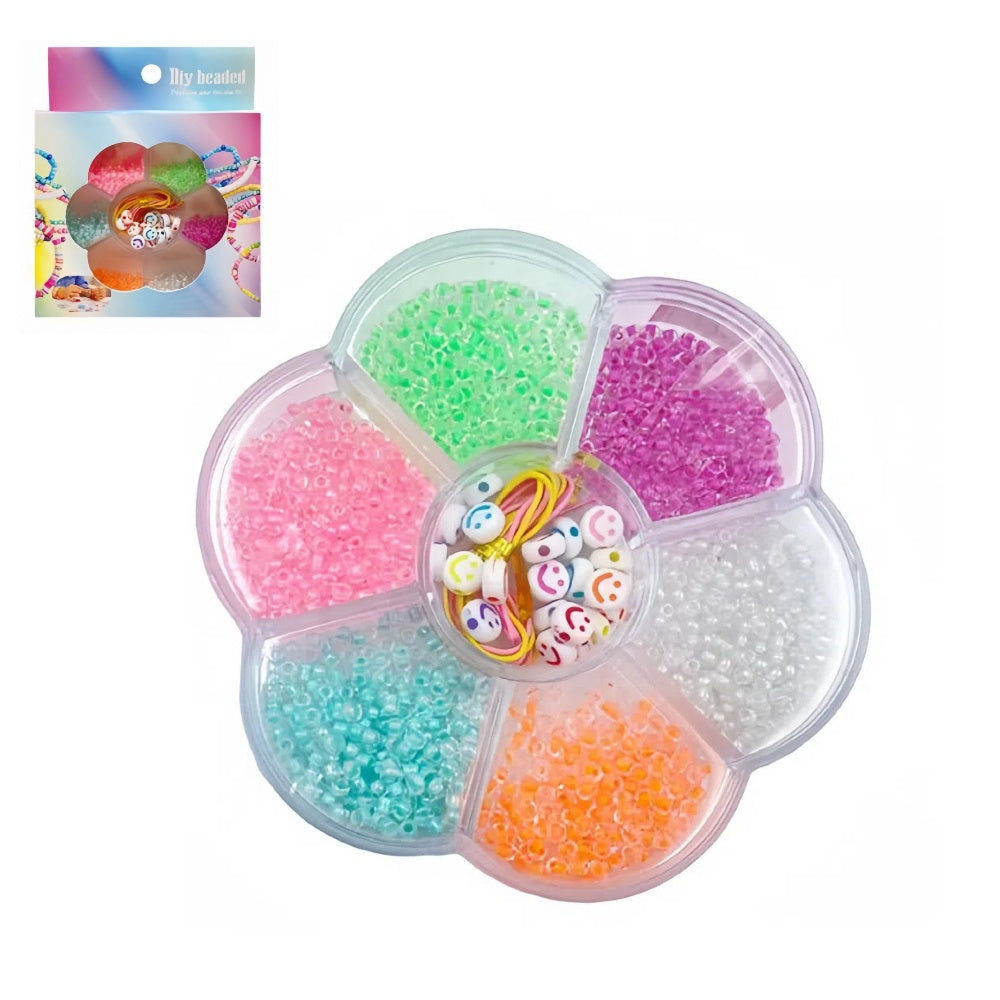 Perle Colorate Tinte Vetro in scatola a forma di girasole