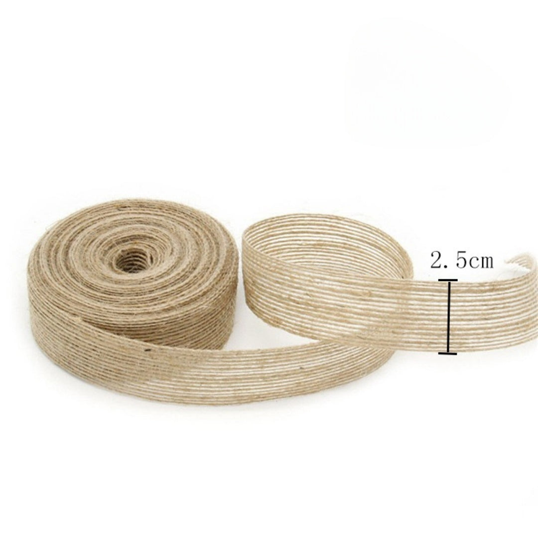10M Nastro Vintage Juta Naturale Rotolo Iuta per Matrimonio Bomboniere Tema giardino Regalo Decorazione Fai da Te Varie Larghezze