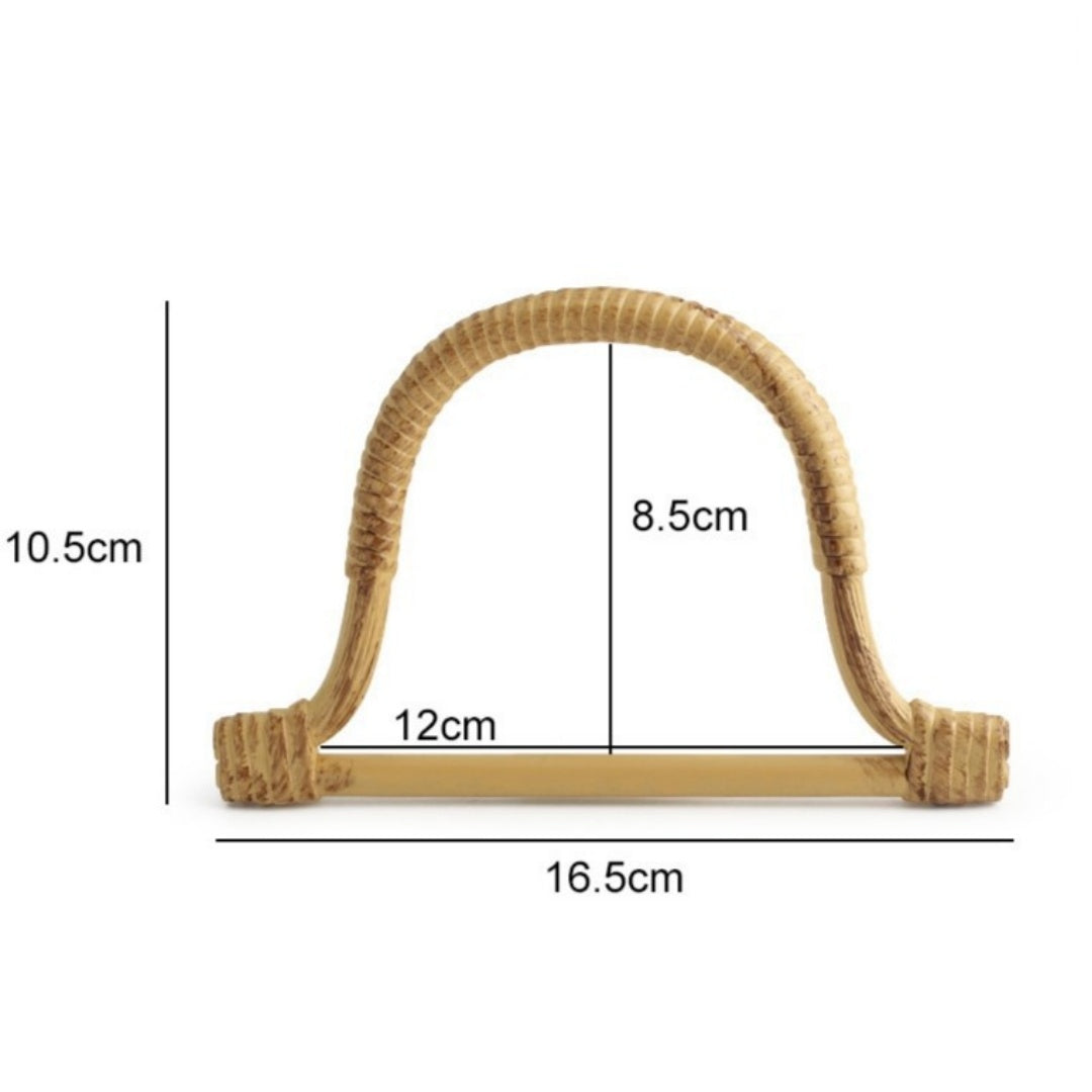 Manici per Borse in Rattan Sintetico, Manico Rigido a Mezzaluna in Plastica per Borse Fai da Te, Accessori per Borse a Mano Artigianali