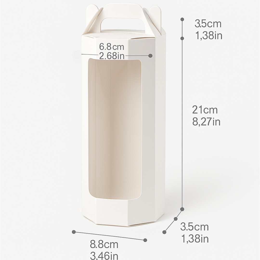20 pezzi Scatola Regalo Esagonale Bianca con Finestra Trasparente Con Manico, Ideale per Fiori, Peluche, Souvenir e Oggetti da Regalo Bomboniera