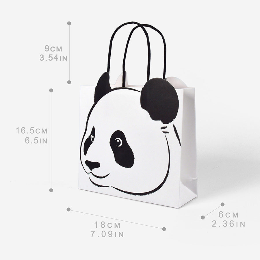 10 Pezzi Borse Regalo Panda – Sacchetti Bomboniere per Compleanno, Battesimo, Festa a Tema Animali, Sacchetti Carta con Manico