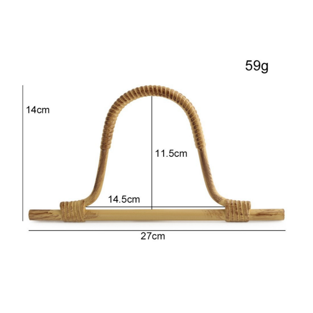 Manici per Borse in Rattan Sintetico, Manico Rigido a Mezzaluna in Plastica per Borse Fai da Te, Accessori per Borse a Mano Artigianali