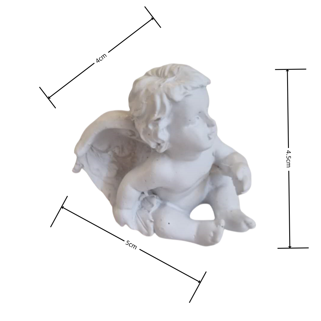 Set da 4 Pezzi Mini Figurina Statue Angelo in Resina Decorazione da Tavolo o Bomboniera