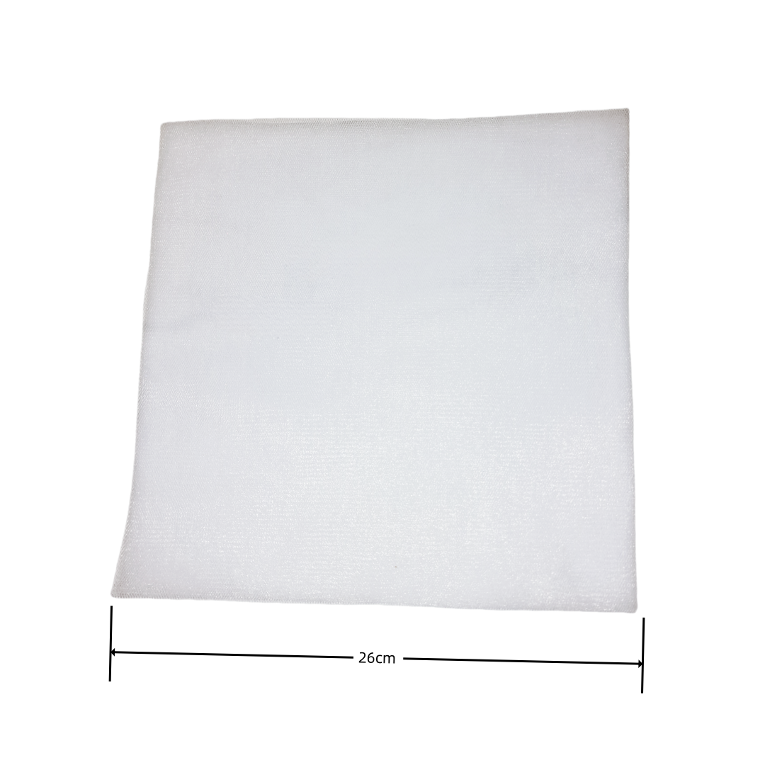 20 pz Velo Tulle Elastico Quadrato 26cm Bianco Bomboniera Cerchio Portaconfetti