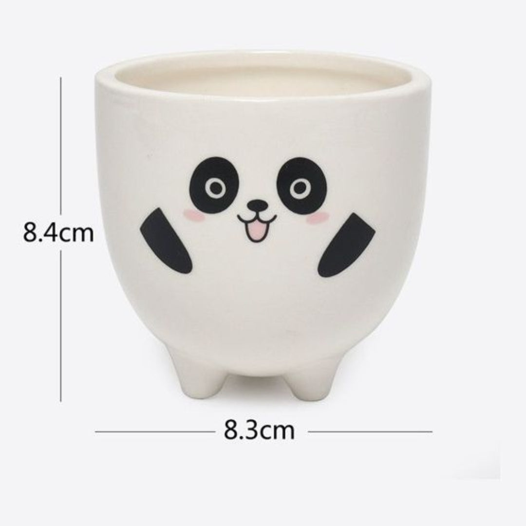 vaso decorativo in ceramica a forma di panda – piccolo vaso 8,4x8,3 cm per piante grasse