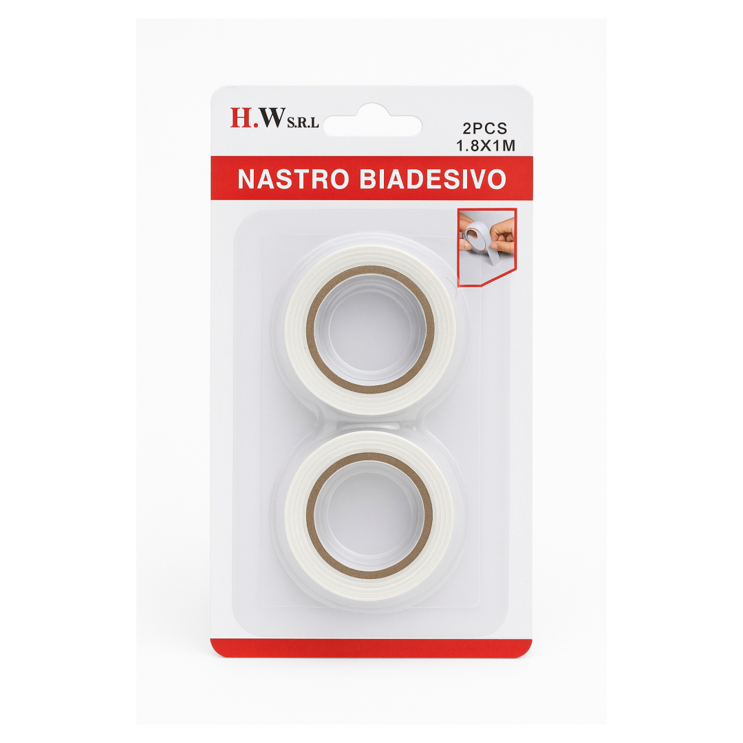 Set di 2 Nastri Biadesivi – 1,8 cm x 1 m