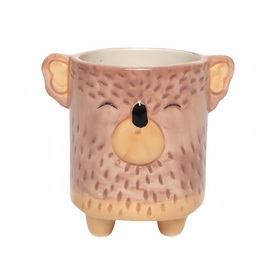 Vaso decorativo in ceramica a forma di koala – piccolo vaso 8x8,5 cm per piante grasse