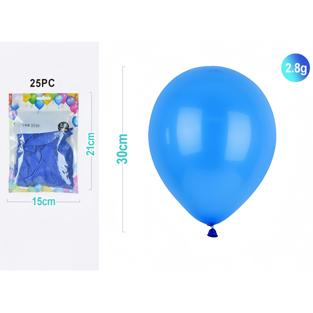 Set 25 Palloncini Blu in Lattice - 30cm, 2.8g, Perfetti per Feste e Decorazioni