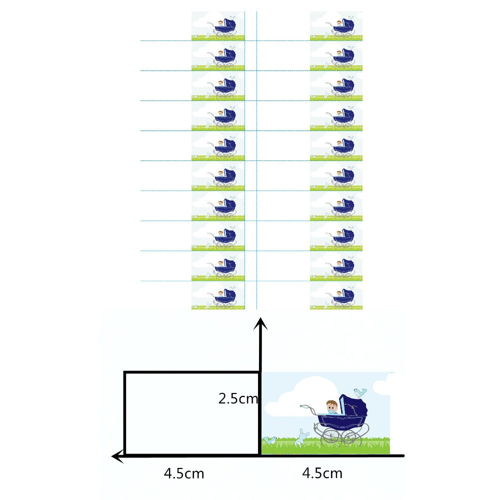 20 Pezzi bigliettini Personalizzati bomboniere Passeggino Azzurro Battesimo Nascita