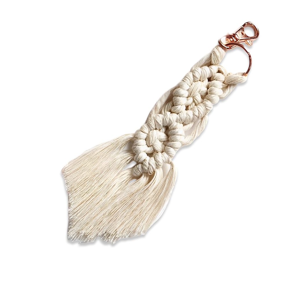 Portachiavi con nappe intrecciate coda di sirena