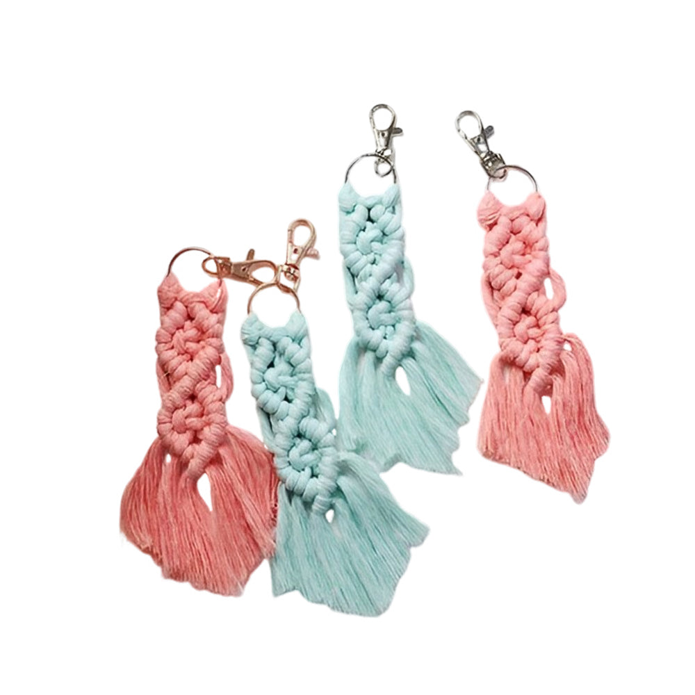 Portachiavi con nappe intrecciate coda di sirena