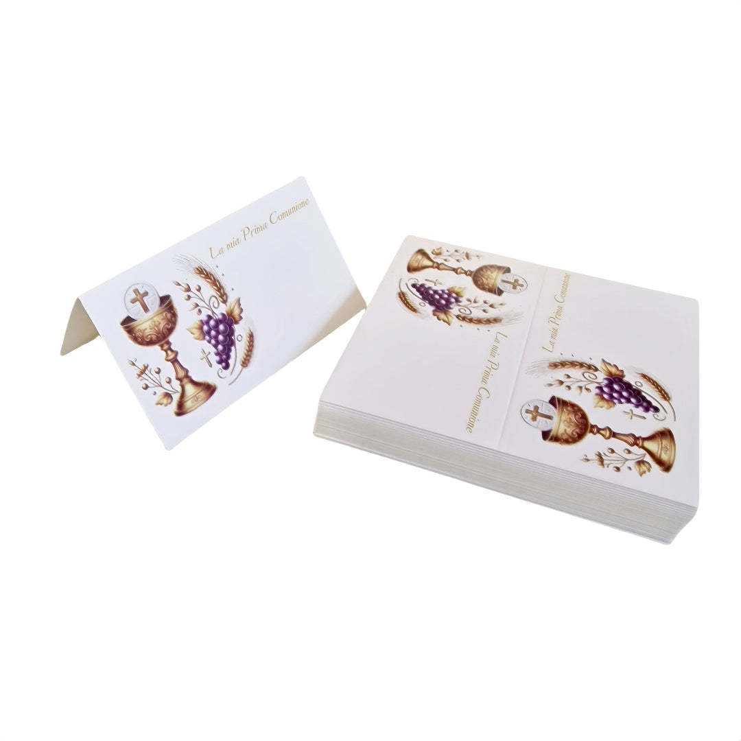 Confezione da 50 Pezzi Segnaposto in Cartoncino Rosso per Occasioni Speciali La prima comunione