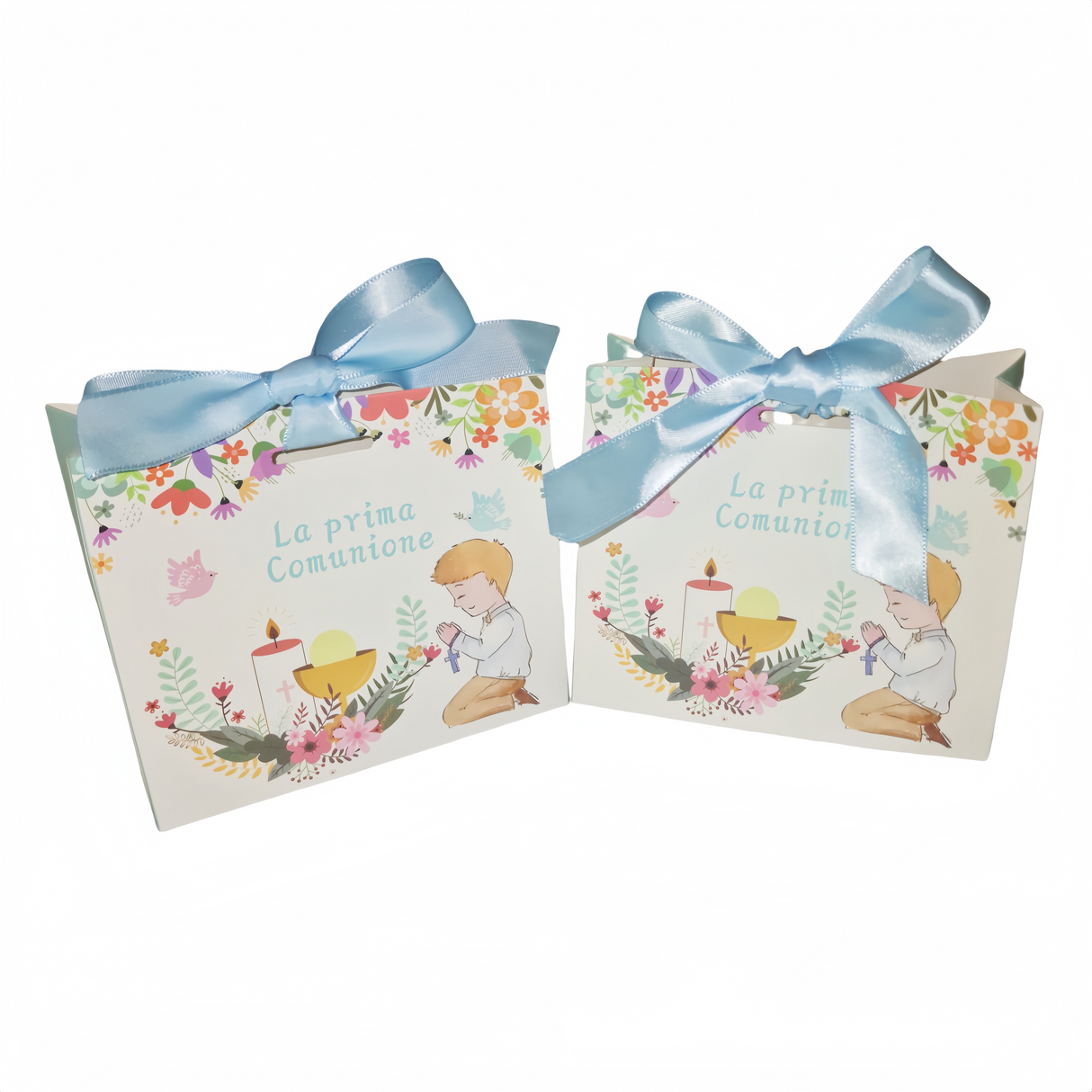 100 pezzi scatola portaconfetti prima comunione Bomboniere Segnaposto compreso il nastro
