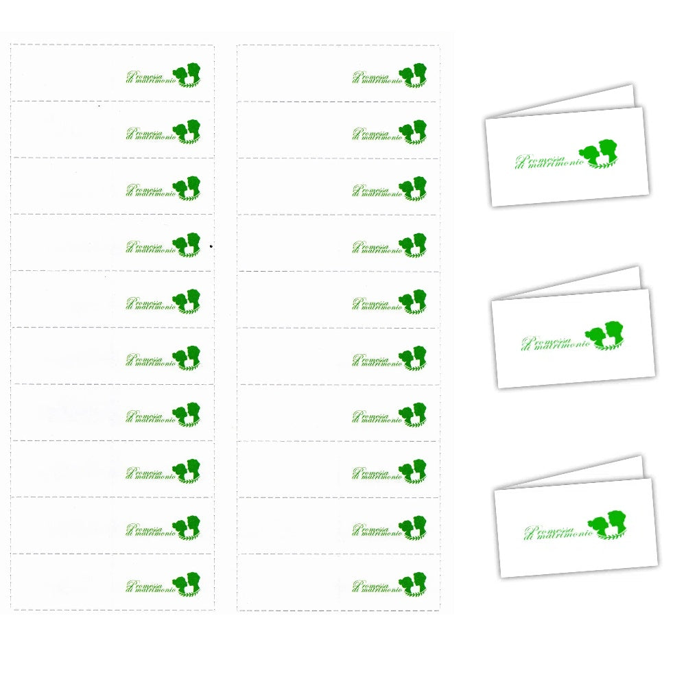 20 Pezzi bigliettini Personalizzati bomboniere Promessa di matrimonio Verde