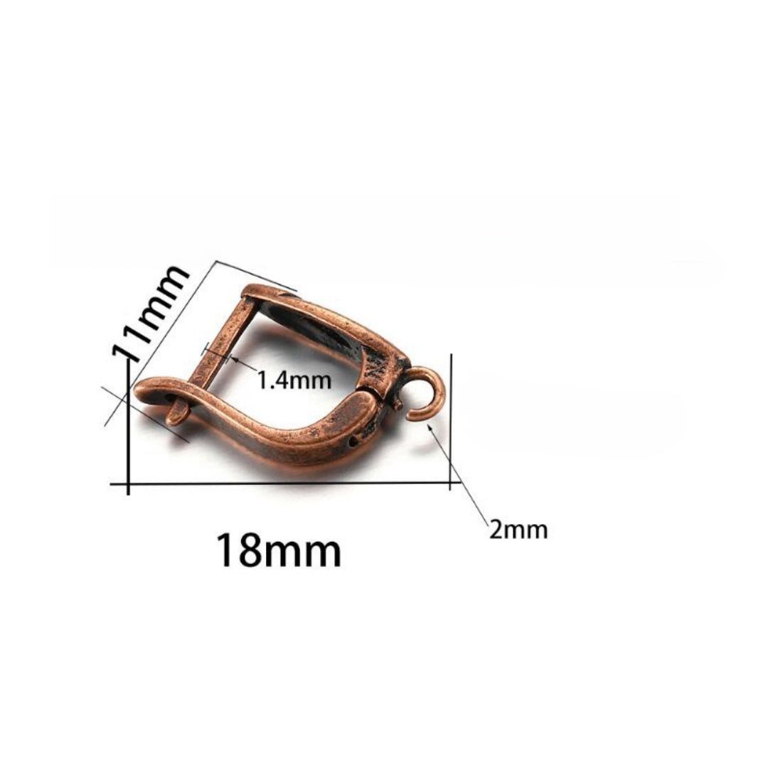 6 pezzi Chiusura Ganci Risultati Dell'Orecchino A Leva Qaudrato