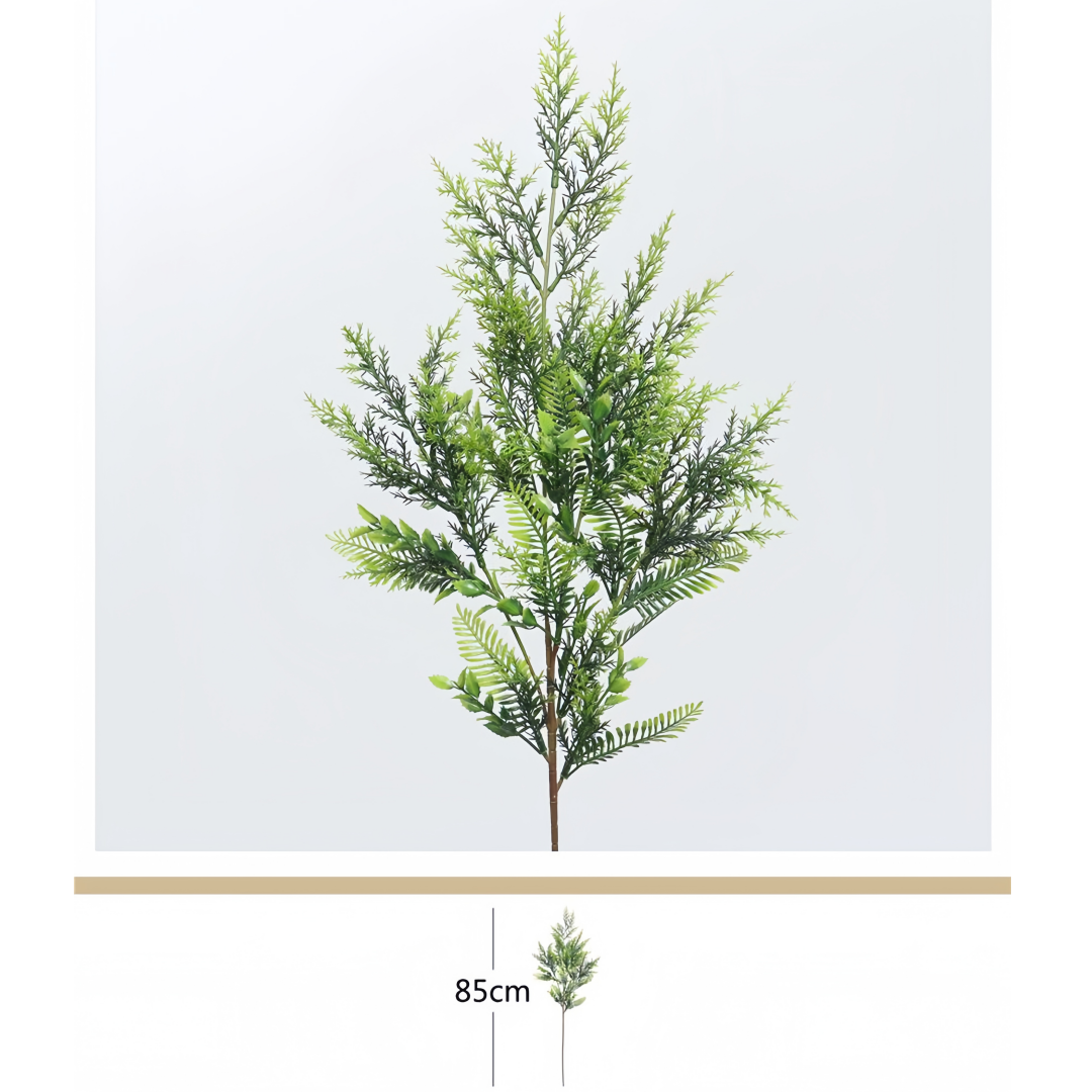 Ramo Decorativo con 4 Rami di Pino Artificiale - 85 cm | Verde Realistico per Decorazioni e Composizioni Floreali