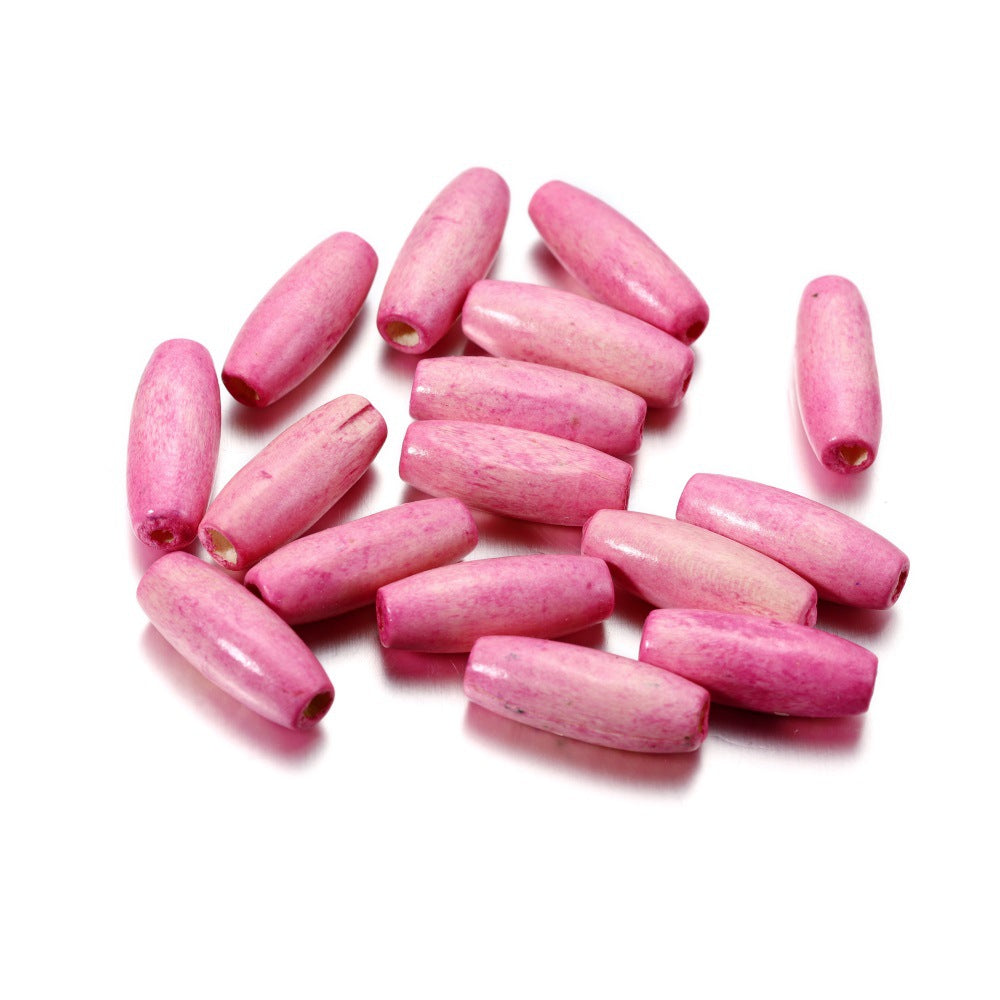 20 PERLINE DI LEGNO OVALI COLORATO DI ACERO