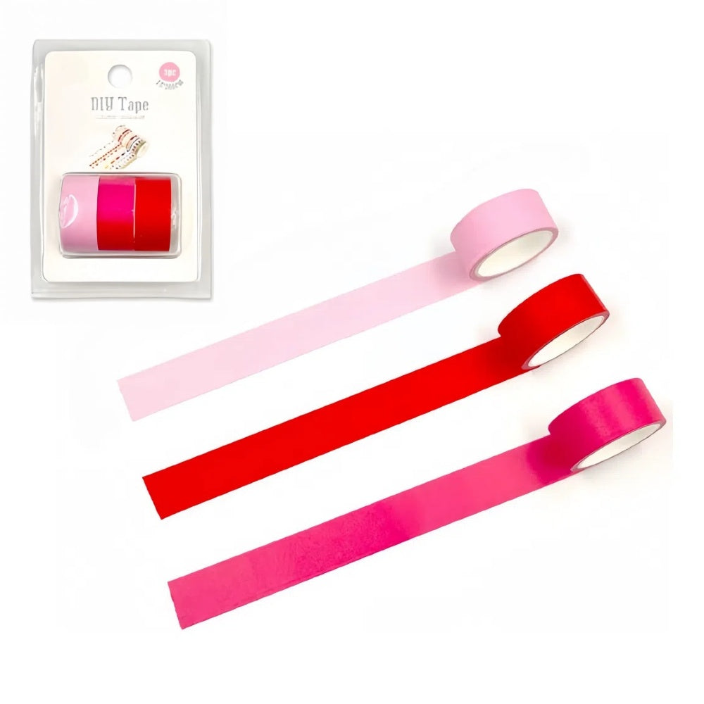 3 rotoli di nastro adesivo colorato Painting tape, fai da te decorazione Scrapbooking Toni del rosa e del rosso