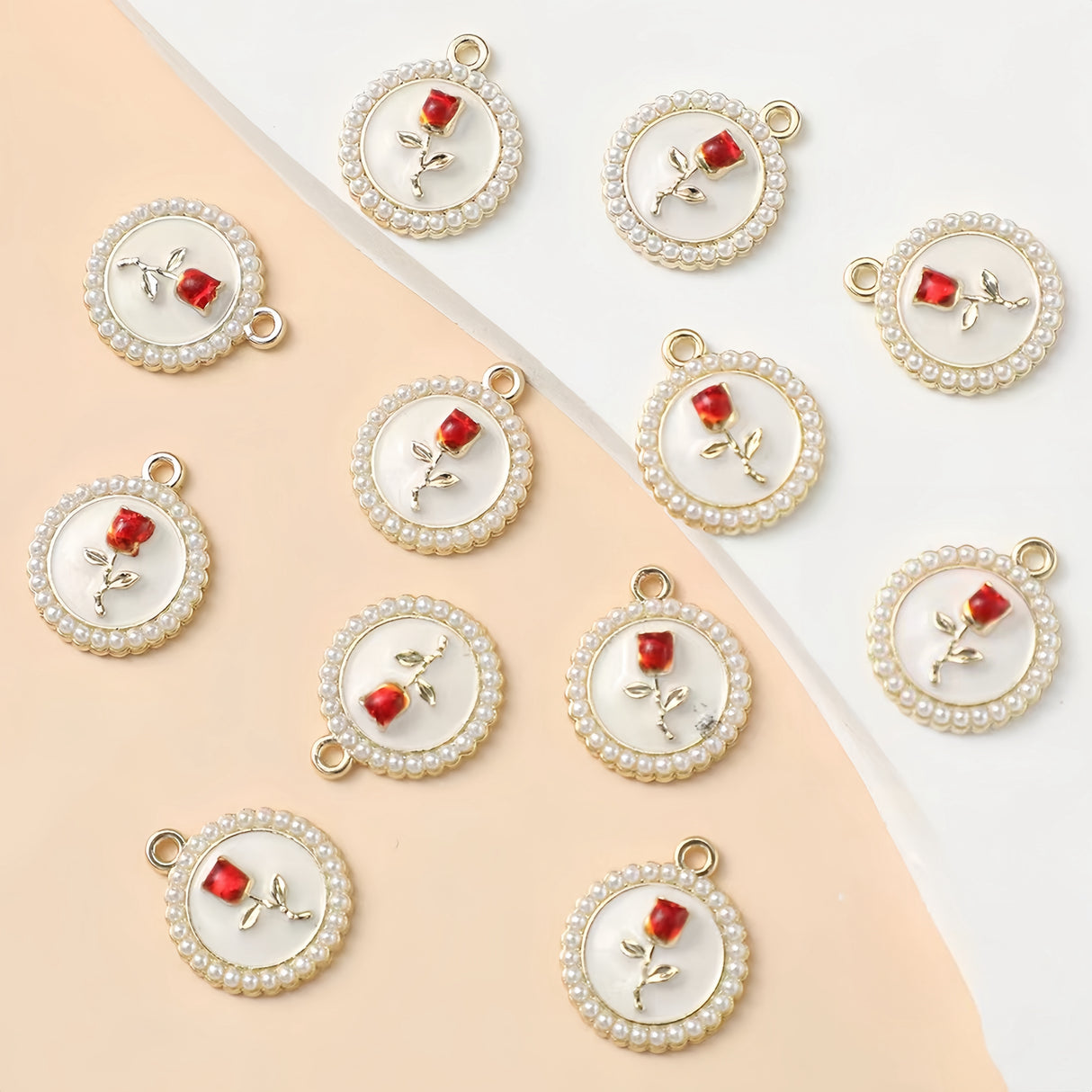 2 pezzi ciondoli Charms applicazione pendente collana gioielli Rose Alta qualità