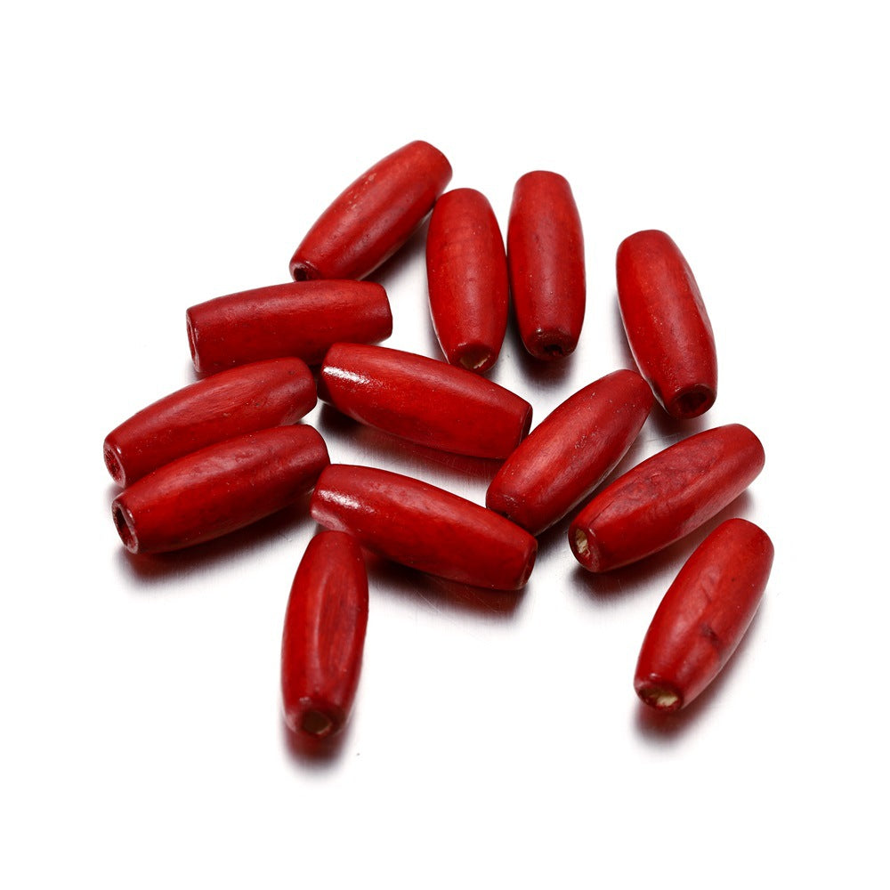 20 PERLINE DI LEGNO OVALI COLORATO DI ACERO