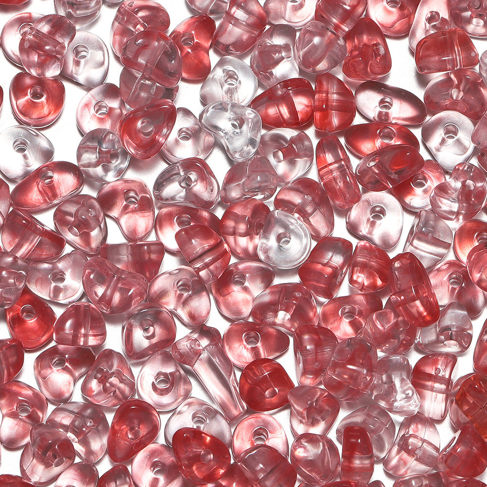 50 PEZZI PERLE ACRILICHE FORMA PIETRA VARI FORME 6*8MM, BUCO 1.5MM