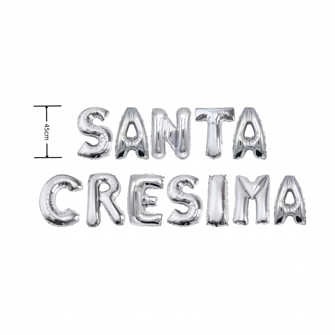 Set 12 pezzi Palloncini MYLAR Argento 18 Pollici Italiano Santa Cresima 45cm