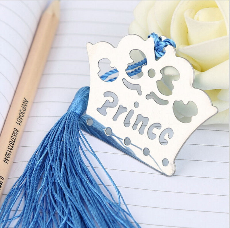 Segnalibro Battesimo Nascita Corona Principe Azzurro