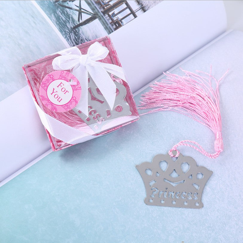 Segnalibro Battesimo Nascita Corona Principessa Rosa