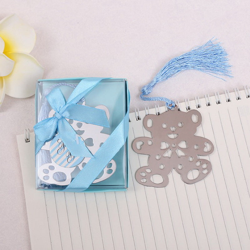 Segnalibro Orso azzurro con Nappe Scatola