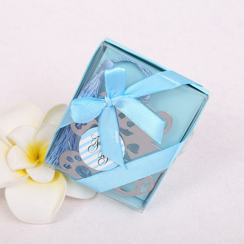 Segnalibro Orso azzurro con Nappe Scatola