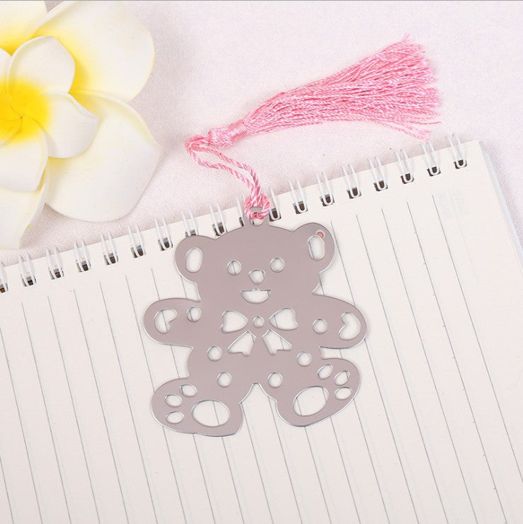 Segnalibro Orso rosa con Nappe Scatola