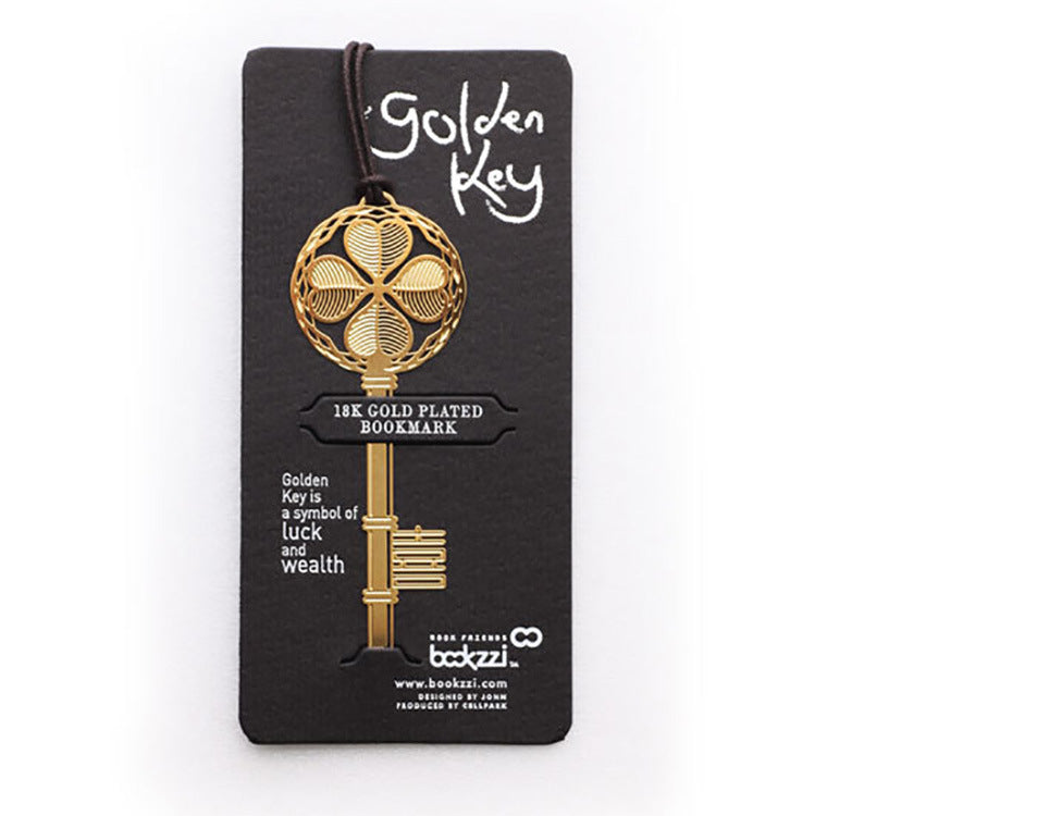 Segnalibro In Materiale Ferro Sottile Chiave Quadrifoglio