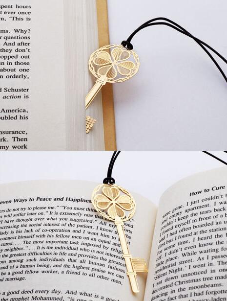 Segnalibro In Materiale Ferro Sottile Chiave Quadrifoglio