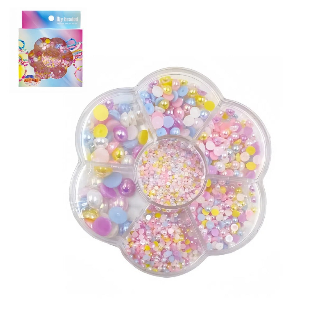 Perle semitonde colorate a laser in scatola forma di girasole