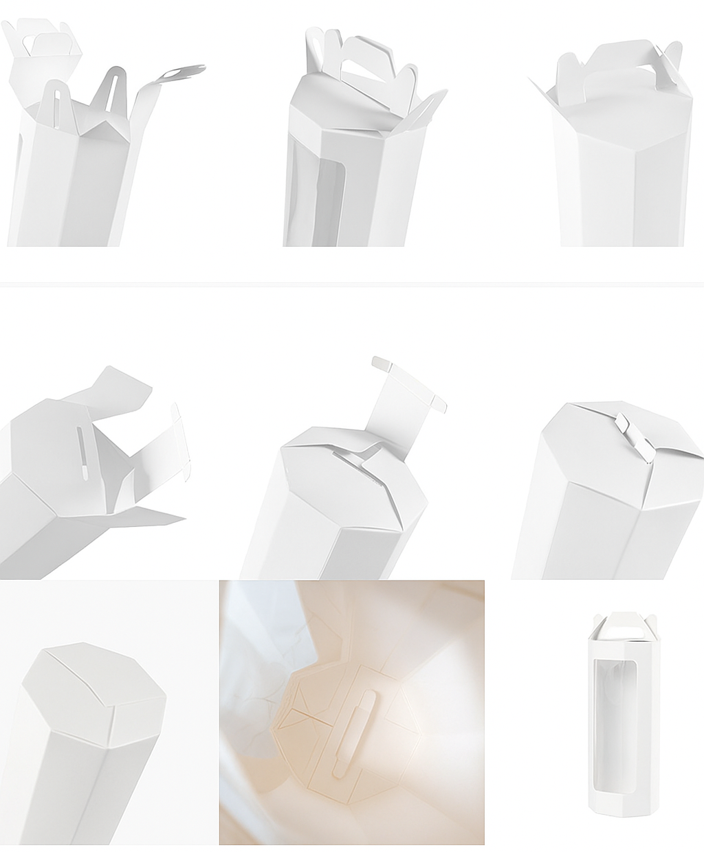 20 pezzi Scatola Regalo Esagonale Bianca con Finestra Trasparente Con Manico, Ideale per Fiori, Peluche, Souvenir e Oggetti da Regalo Bomboniera