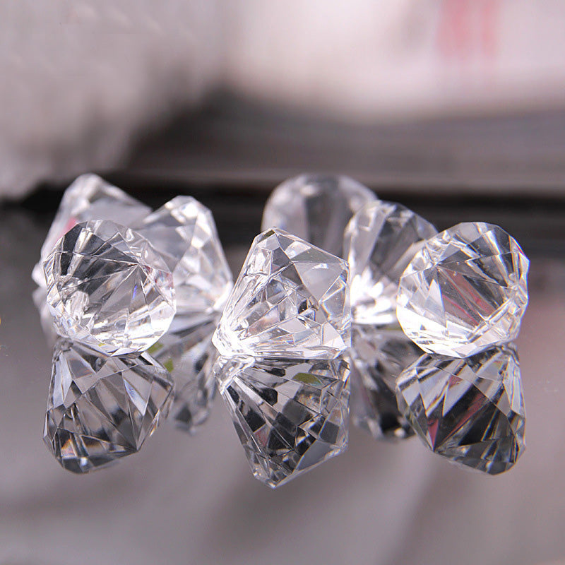 2 pz Acrilico Trasparente Perline di Cristallo a Forma di Diamante Appeso